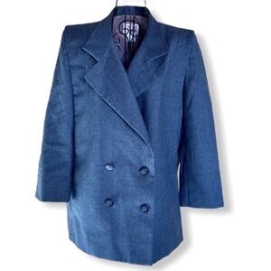 Vintage Mister Leonard Pure Virgin Wool Jacket Coat Dark Academia Gray Size 10